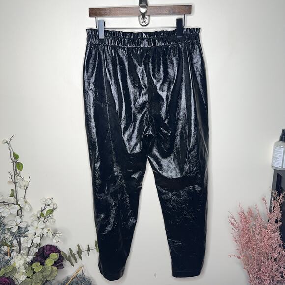 FRAME Holiday Trouser Faux Leather Noir Black {3V38} - Picture 3 of 5